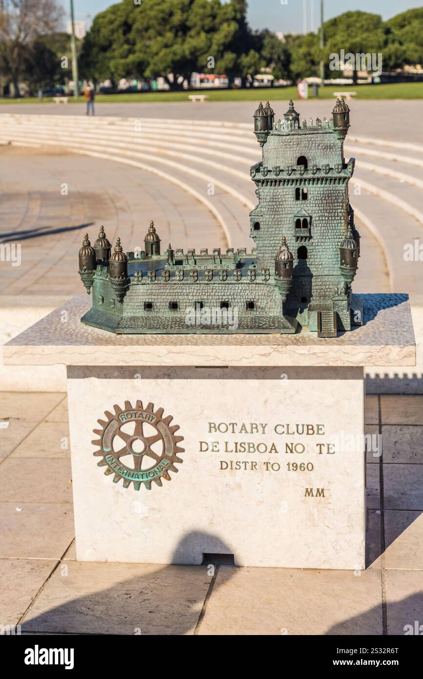 Das Modell im Maßstab 1:50 von Belem Tower, Lissabon, Portugal Stockfoto