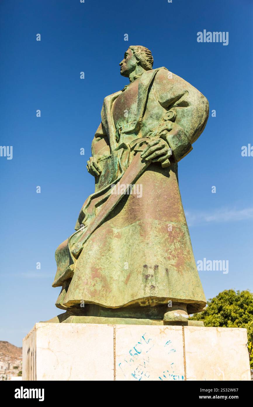 Diogo Gomes Statue, Praia, Santiago, Kap Verde Stockfoto