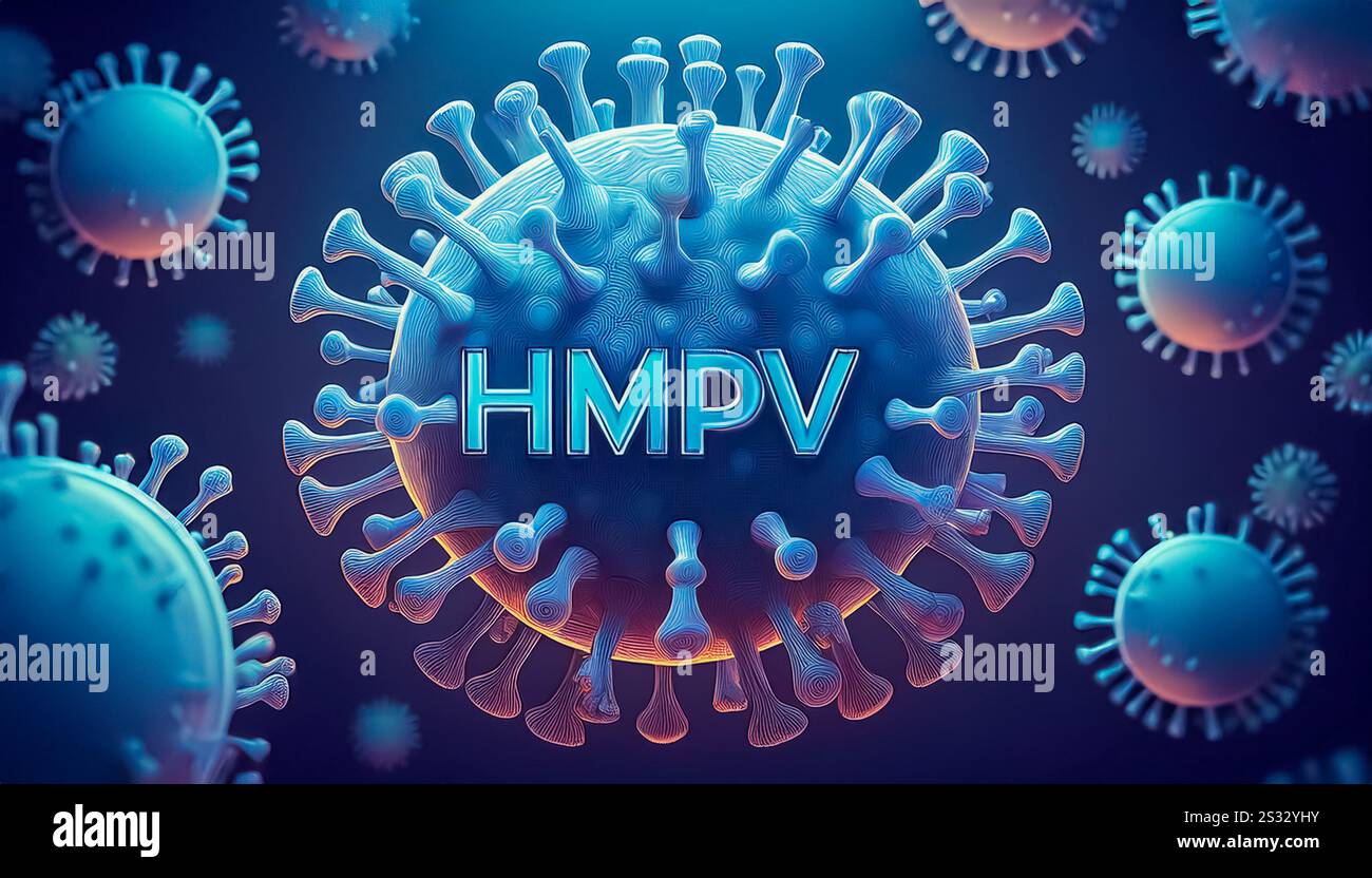 HMPV-Virus - Humanes Metapneumovirus, HMPV-Virus mikroskopische Ansicht