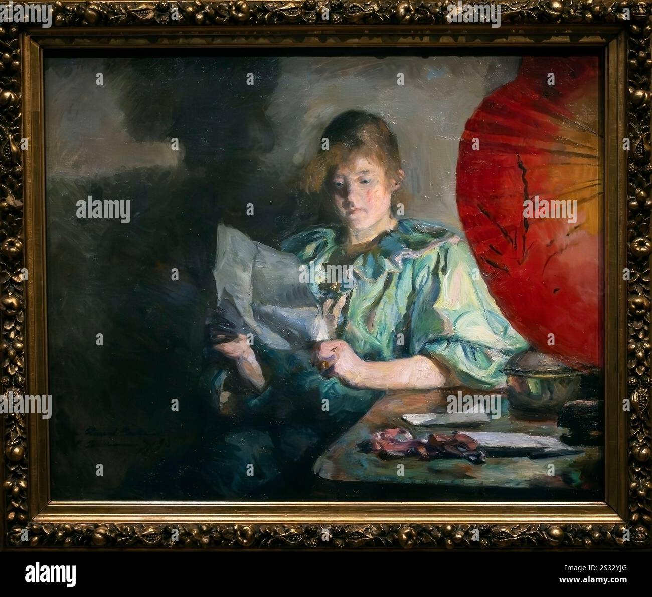 Intérieur, le soir von Harriet Backer, Musee d'Orsay, Paris, Frankreich Stockfoto