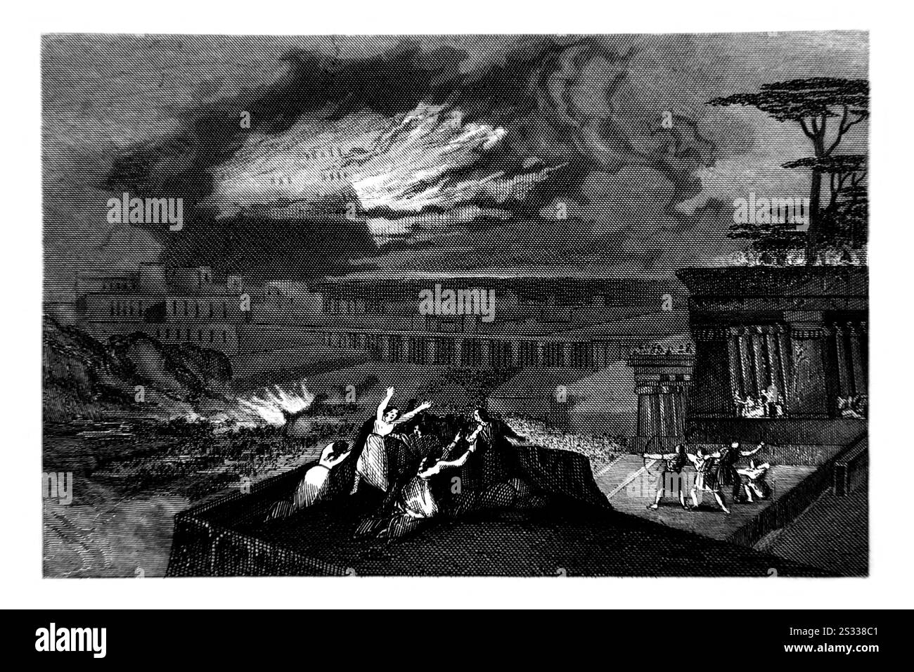Stahlgravur des Falls von Babylon (Jeremia) aus der 1851 Tallis illustrierten Schrift Geschichte zur Verbesserung der Jugend Stockfoto