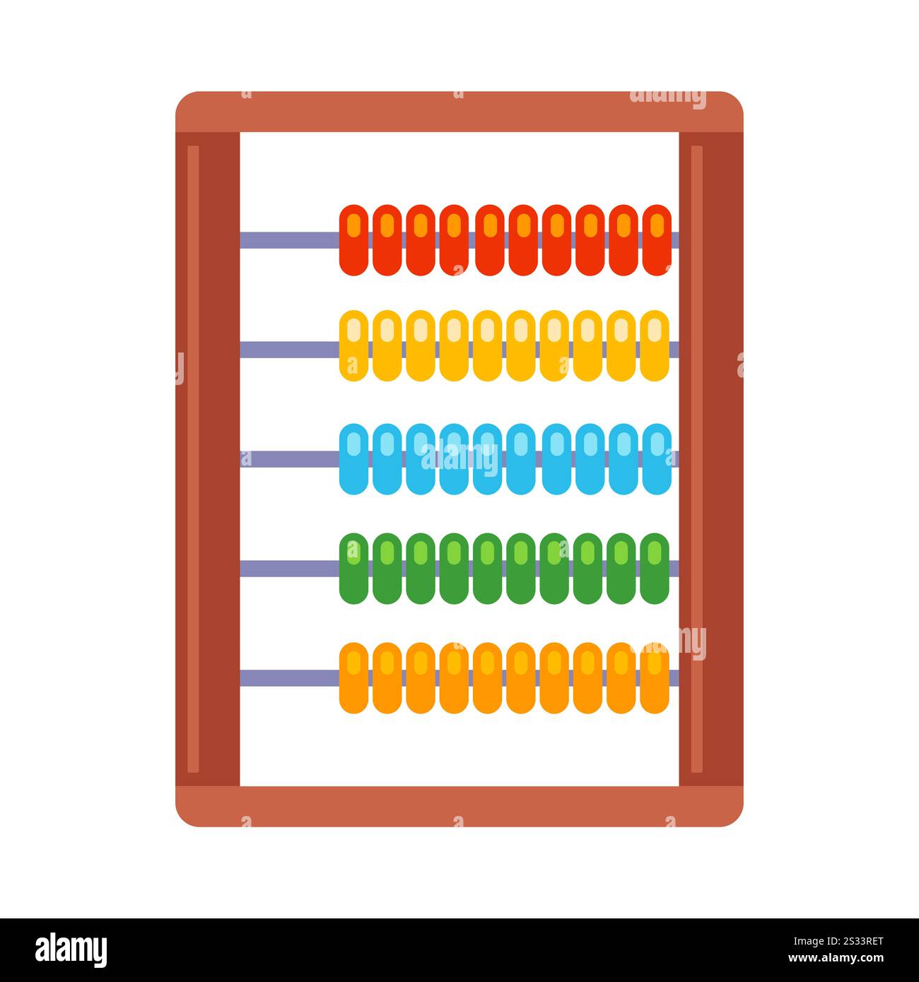 Hölzerne Kinder bunter Abacus. Altes Zählspielzeug. Stock Vektor