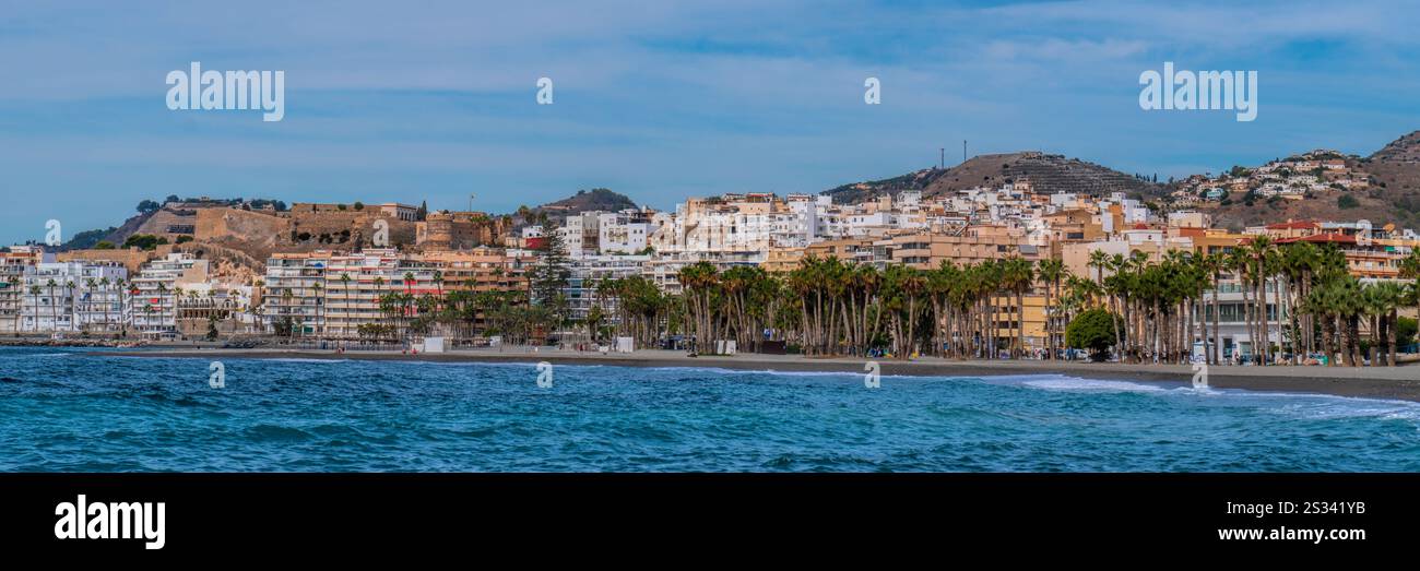 Almunecar Spanien Panoramablick auf die touristische Stadt Costa del Sol Stockfoto