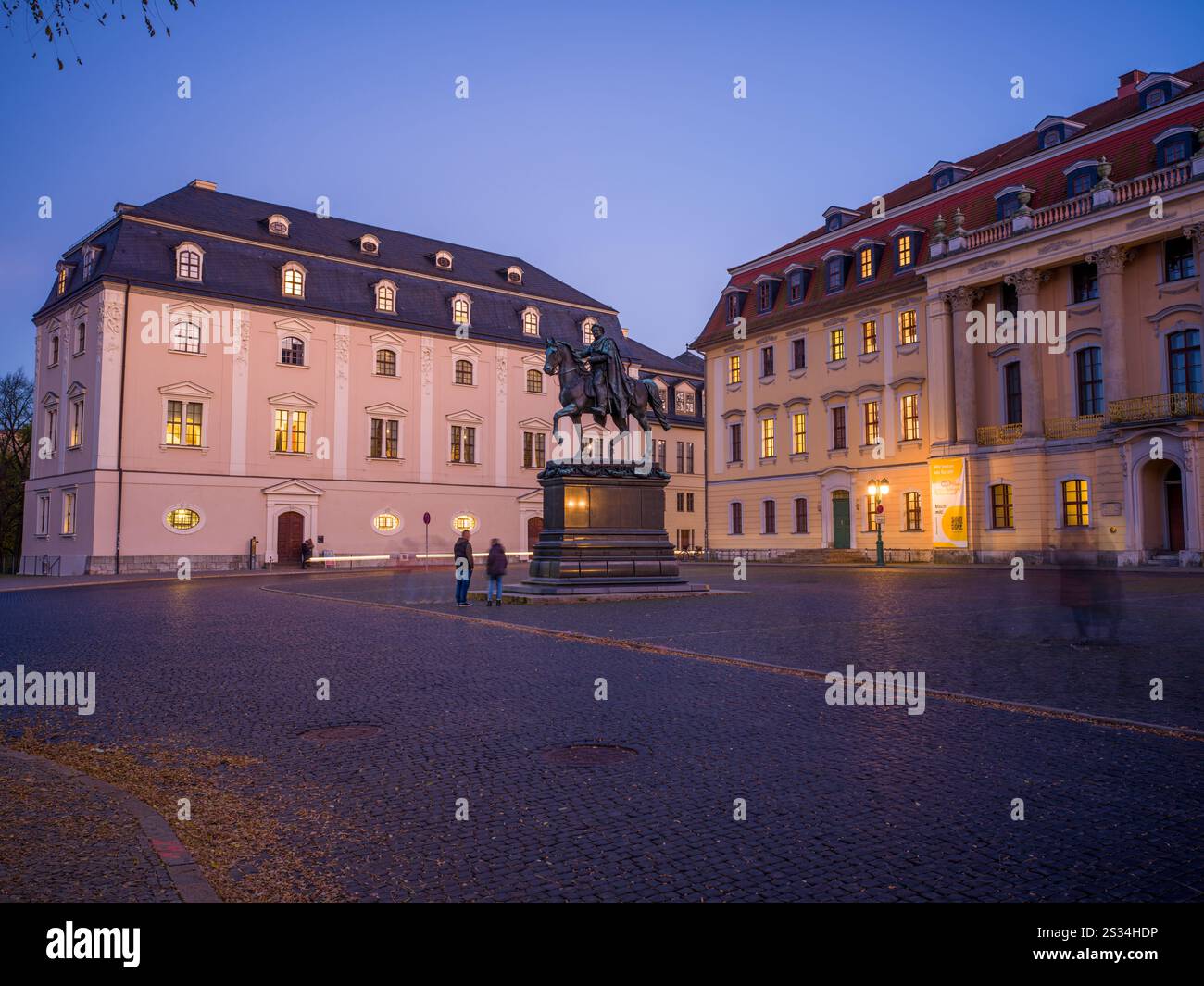 Herzogin Anna Amalia Bibliothek und Musikhochschule FRANZ LISZT, Platz der Demokratie, Weimar, Thüringen, Mitteldeutschland, Ostdeutschland, Deutschland, Euro Stockfoto