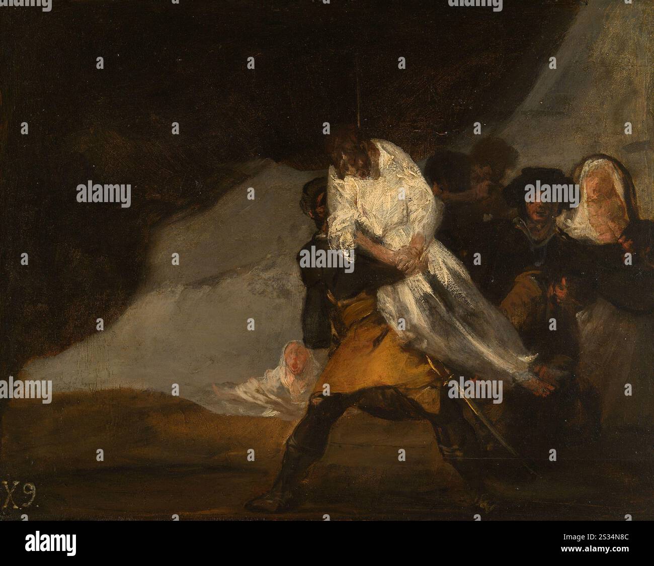 Titel: Der gehängte Mönch Künstler: Francisco José de Goya y Lucientes Jahr: c. 1810 Medium: Öl auf Platte Abmessungen: 31 x 39,2 cm Ort: Das Art Institute of Chicago, IL Stockfoto