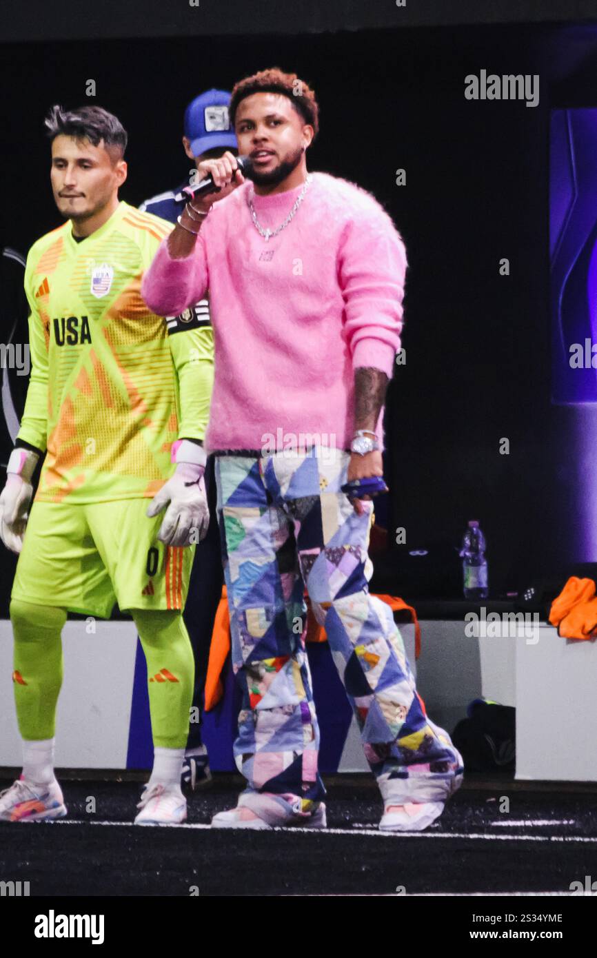 Mailand, Italien. Januar 2025. Marokko gegen USA in der Kings League Arena Vismara. Auf dem Foto: Juventus-Spieler Weston McKennie Credit: Independent Photo Agency/Alamy Live News Stockfoto