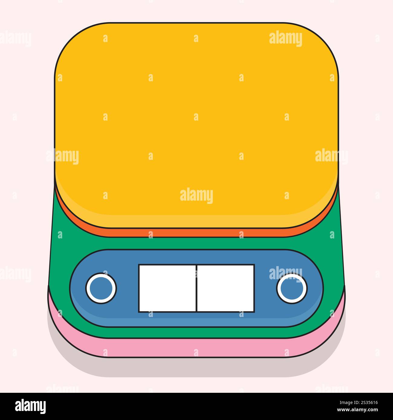 Illustration Lebensmittelwaage Retro-Umriss einzigartiges Design abstrakt Stock Vektor