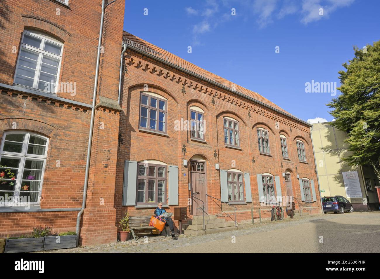 Innenhof, Heiligen-Geist-Krankenhaus, Lübsche Straße, Wismar, Mecklenburg-Vorpommern, Deutschland, Europa Stockfoto