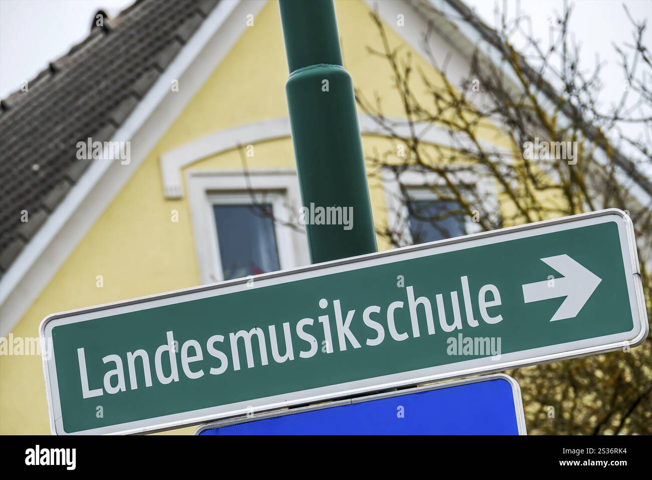 Staatliche Musikschulzeichen, Symbol für Bildung, Kultur, Musikalität, Richtungsstreit Österreich Stockfoto
