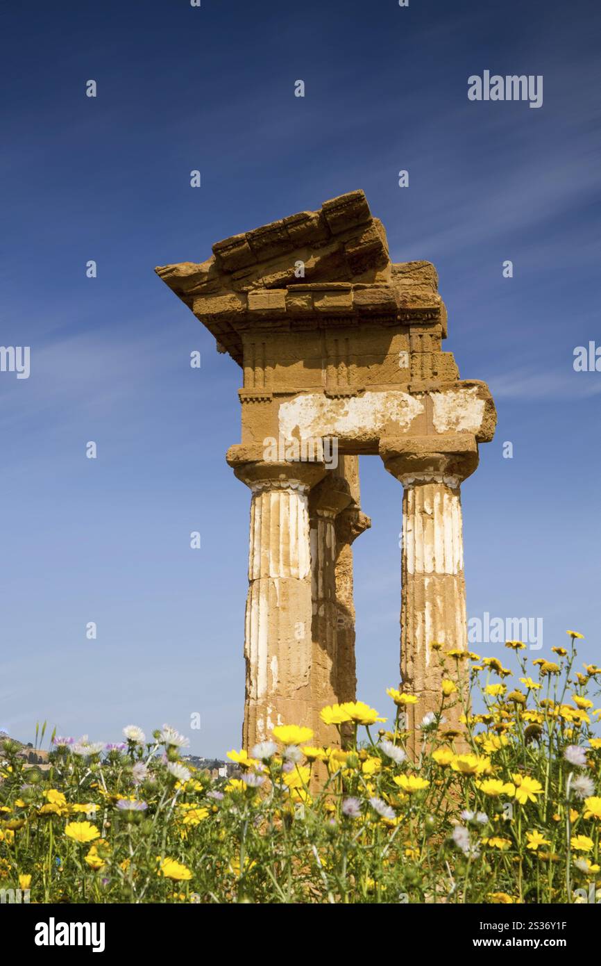 Tempel des Castor und Pollux, Agrigento, Sizilien, Italien, Europa Stockfoto