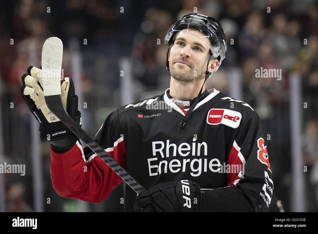 Köln, LanxessArena, Nordrhein-Westfalen, Alexandre Grenier (Cologne Sharks, #82), PENNY DEL, Cologne Sharks- Eisbaeren Berlin am 01/2025 at t Stockfoto