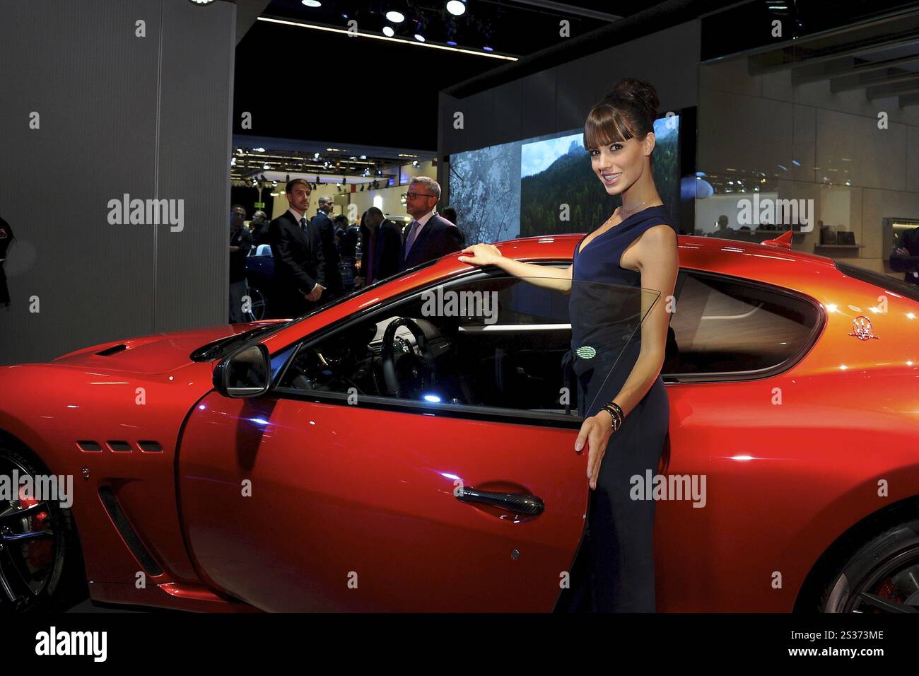 Hübsches Model bei Maserati von der IAA Frankfurt Stockfoto
