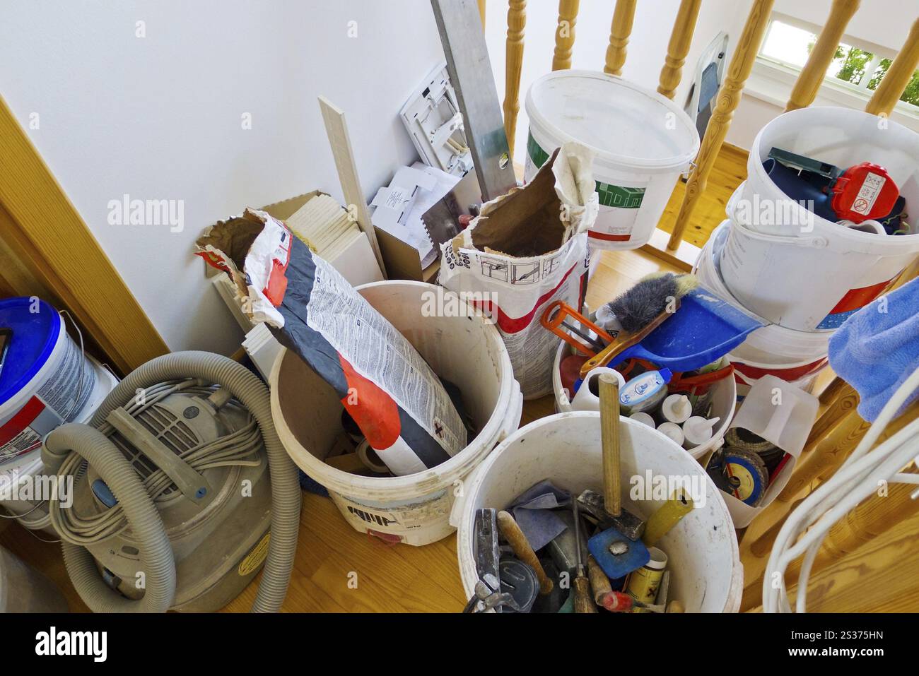 Die Renovierung und Renovierung eines Badezimmers durch einen Baumeister Österreich Stockfoto