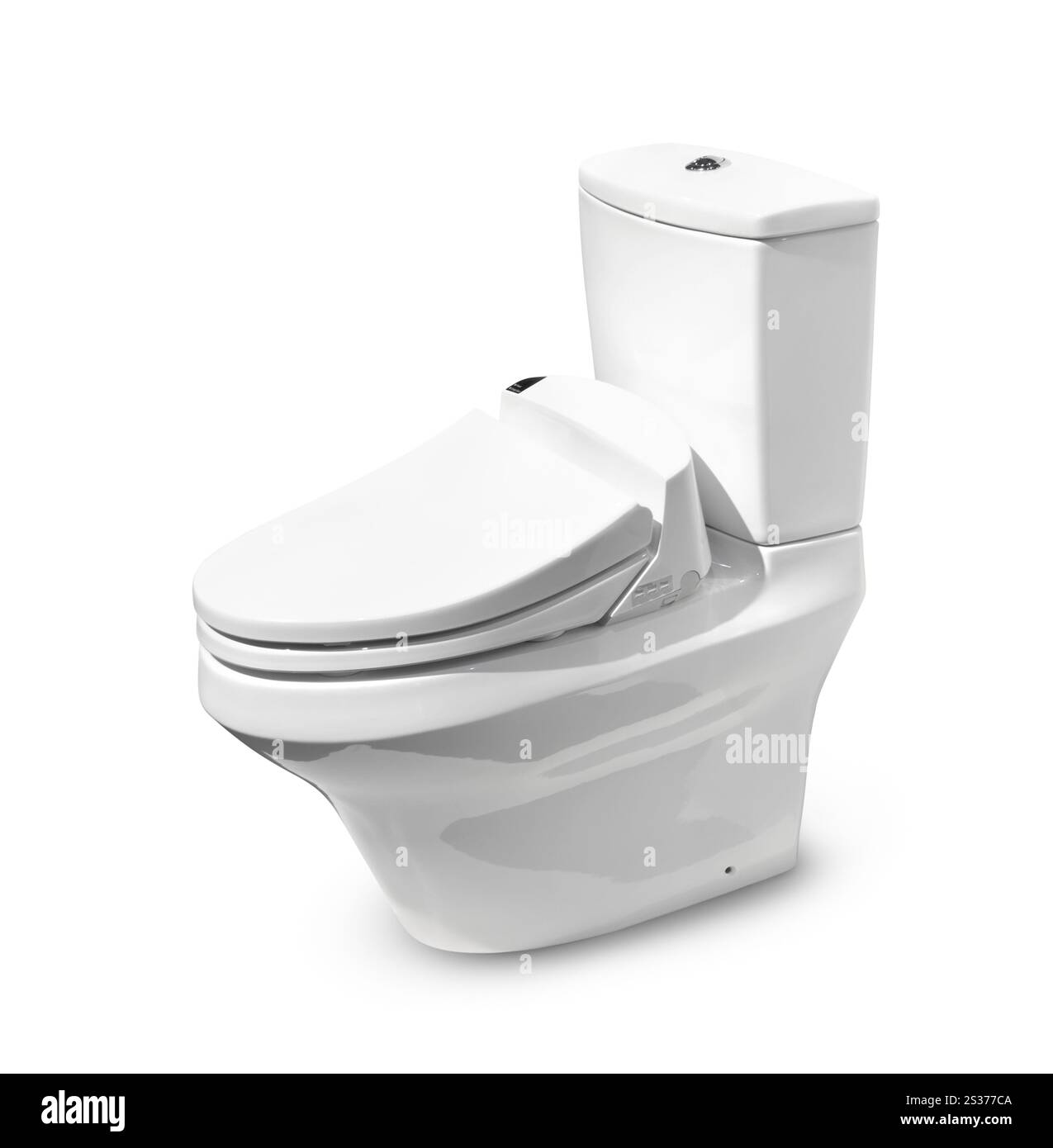 High-Tech Toto-Toilette mit Waschsitz. Isoliert mit Beschneidungspfad. Stockfoto