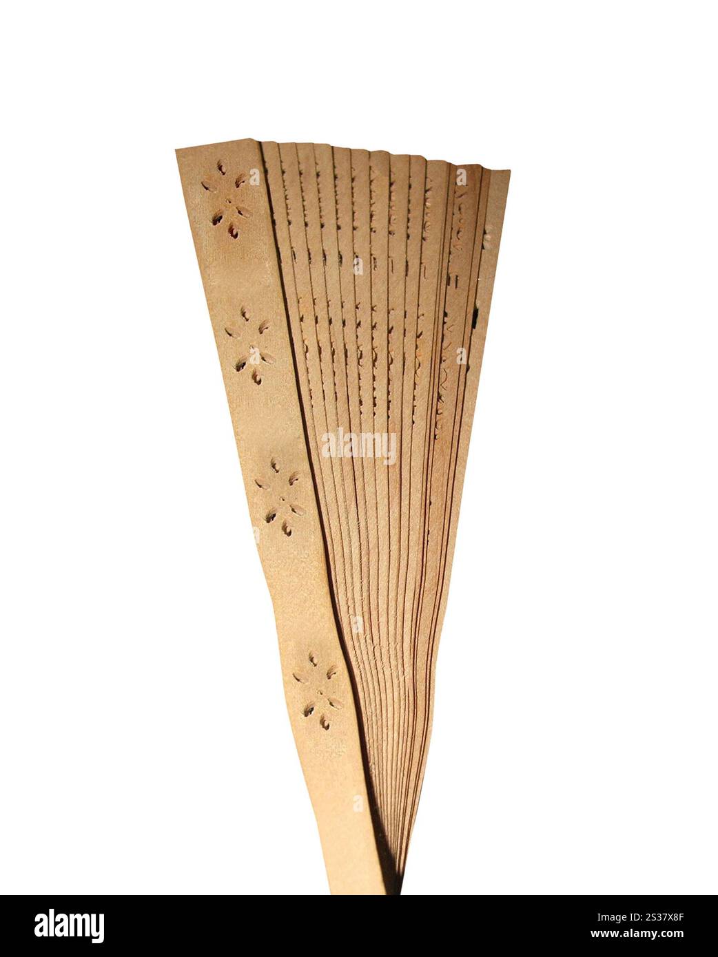 Japanischer Faltventilator isoliert auf weißem Hintergrund. Japanischer Klappgebläse isoliert Stockfoto