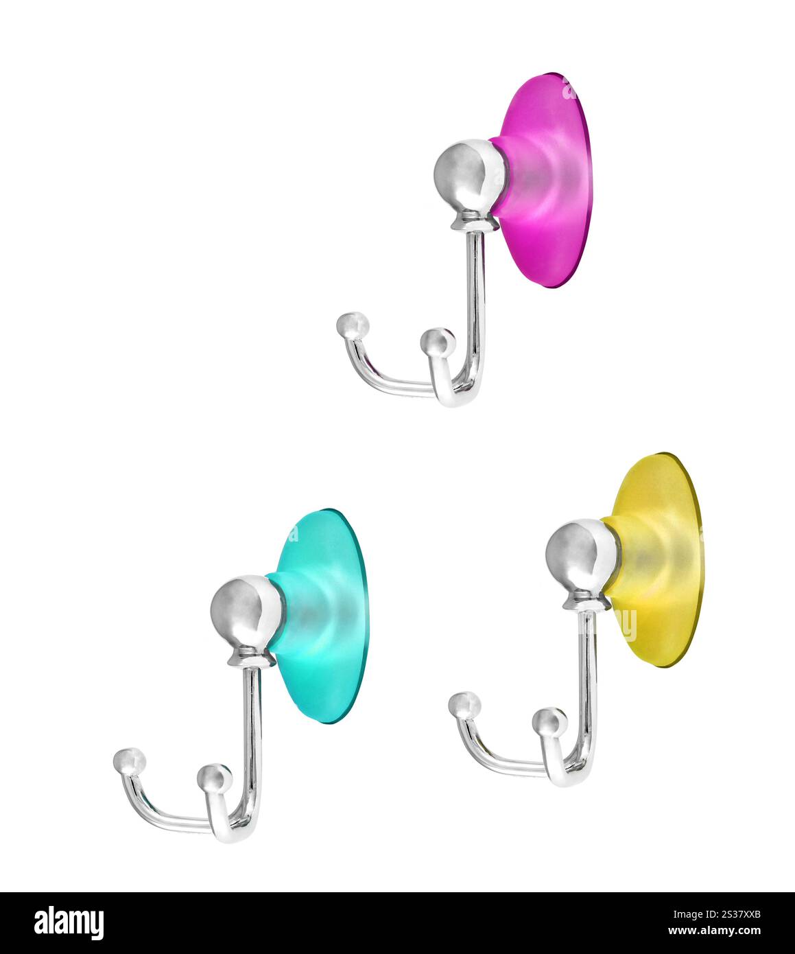 Wandhakenbügel isoliert auf weiß. Wandhaken Stockfoto