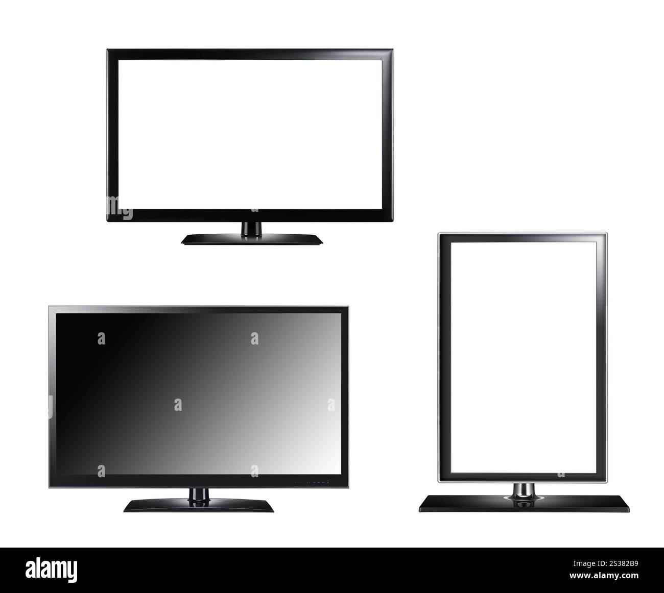 Flachbildfernseher isoliert auf weißem Hintergrund. Flachbildfernseher Stockfoto