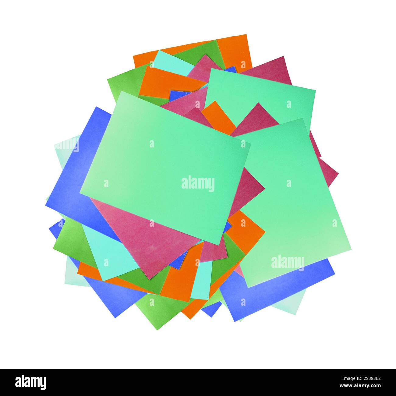 Leere Aufkleber isoliert auf weißem Hintergrund. Leere Aufkleber Stockfoto