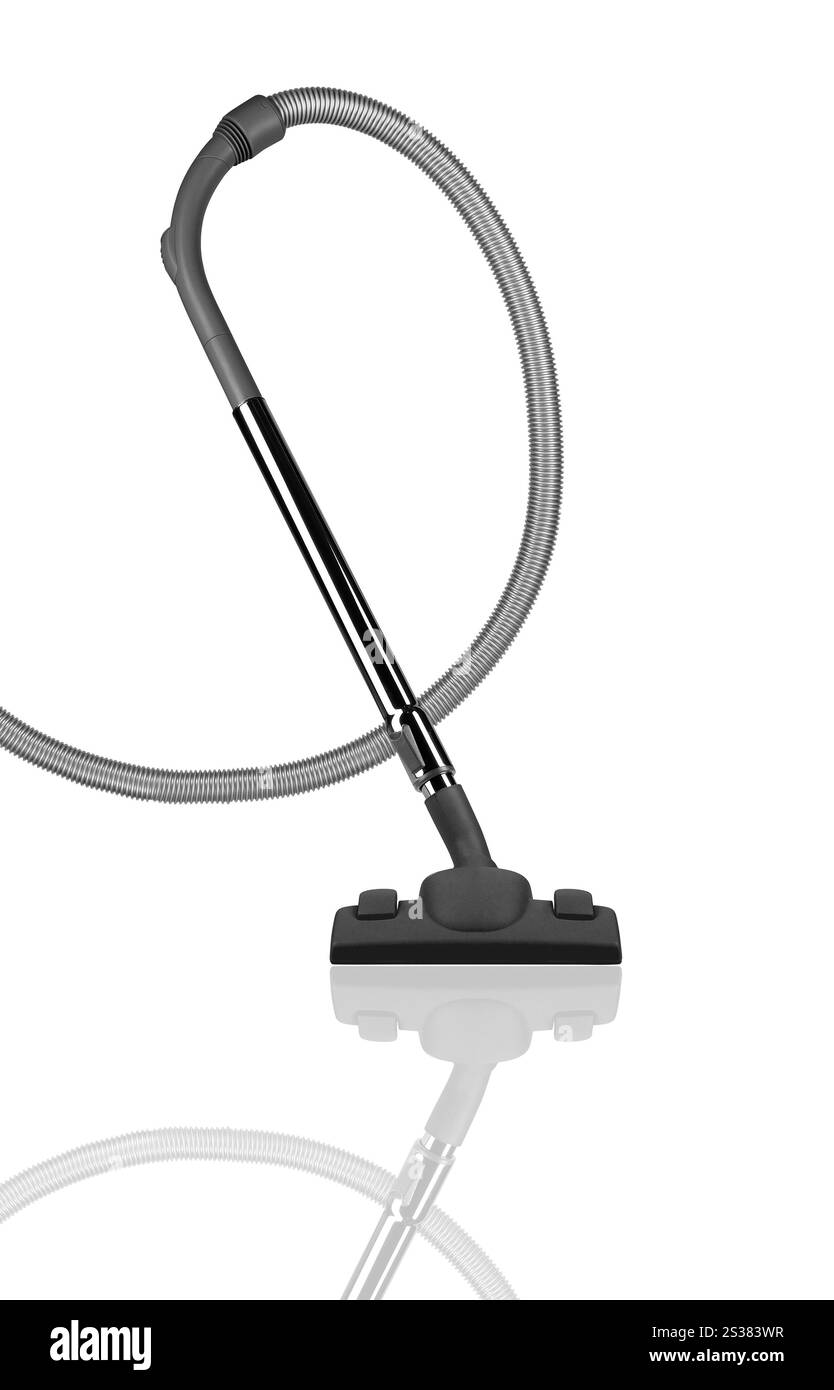 Nahaufnahme des Staubsaugers isoliert auf weißem Hintergrund. Nahaufnahme des Staubsaugers Stockfoto