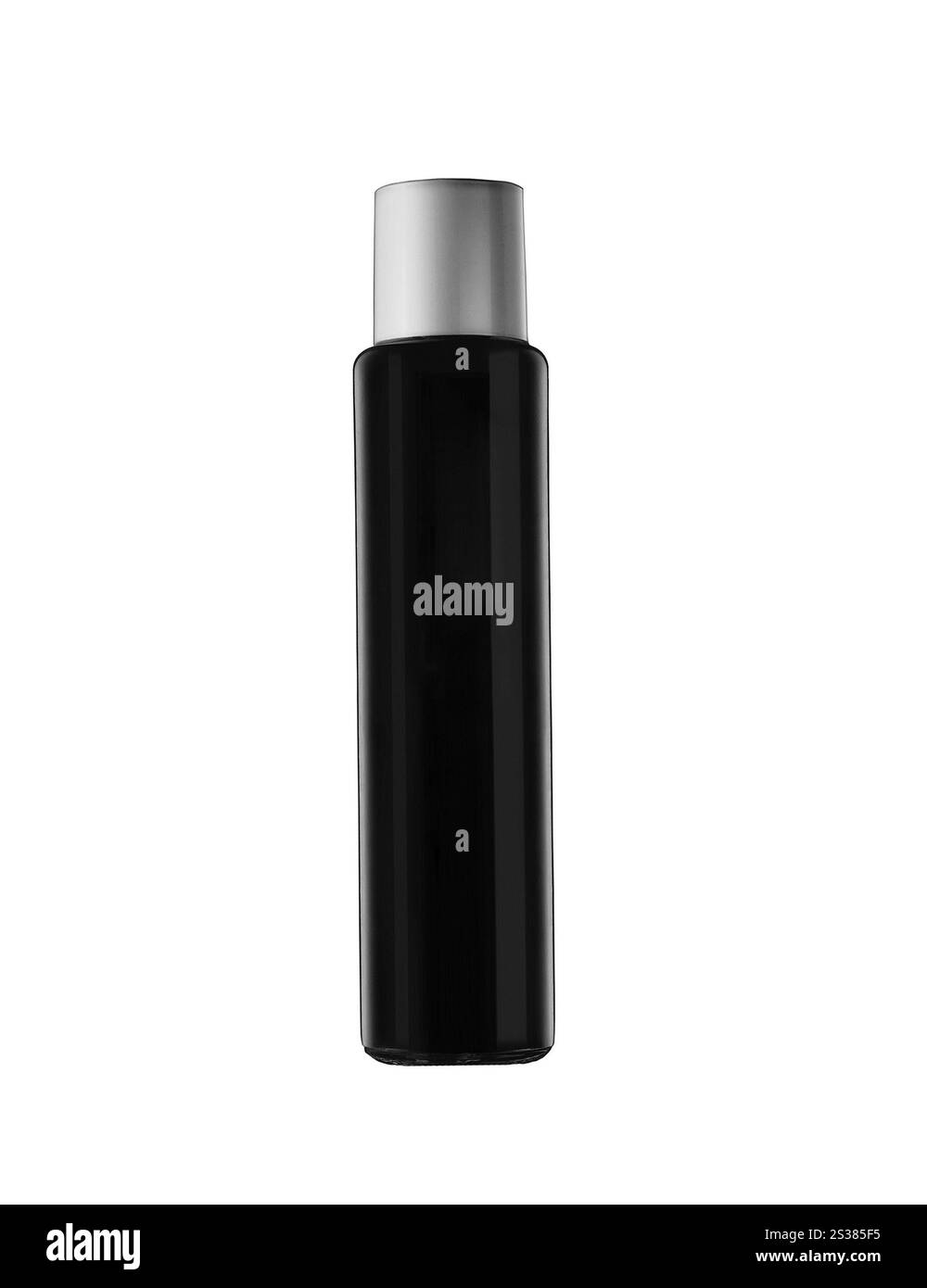 Schwarze Tube Mascara isoliert auf weißem Hintergrund Stockfoto