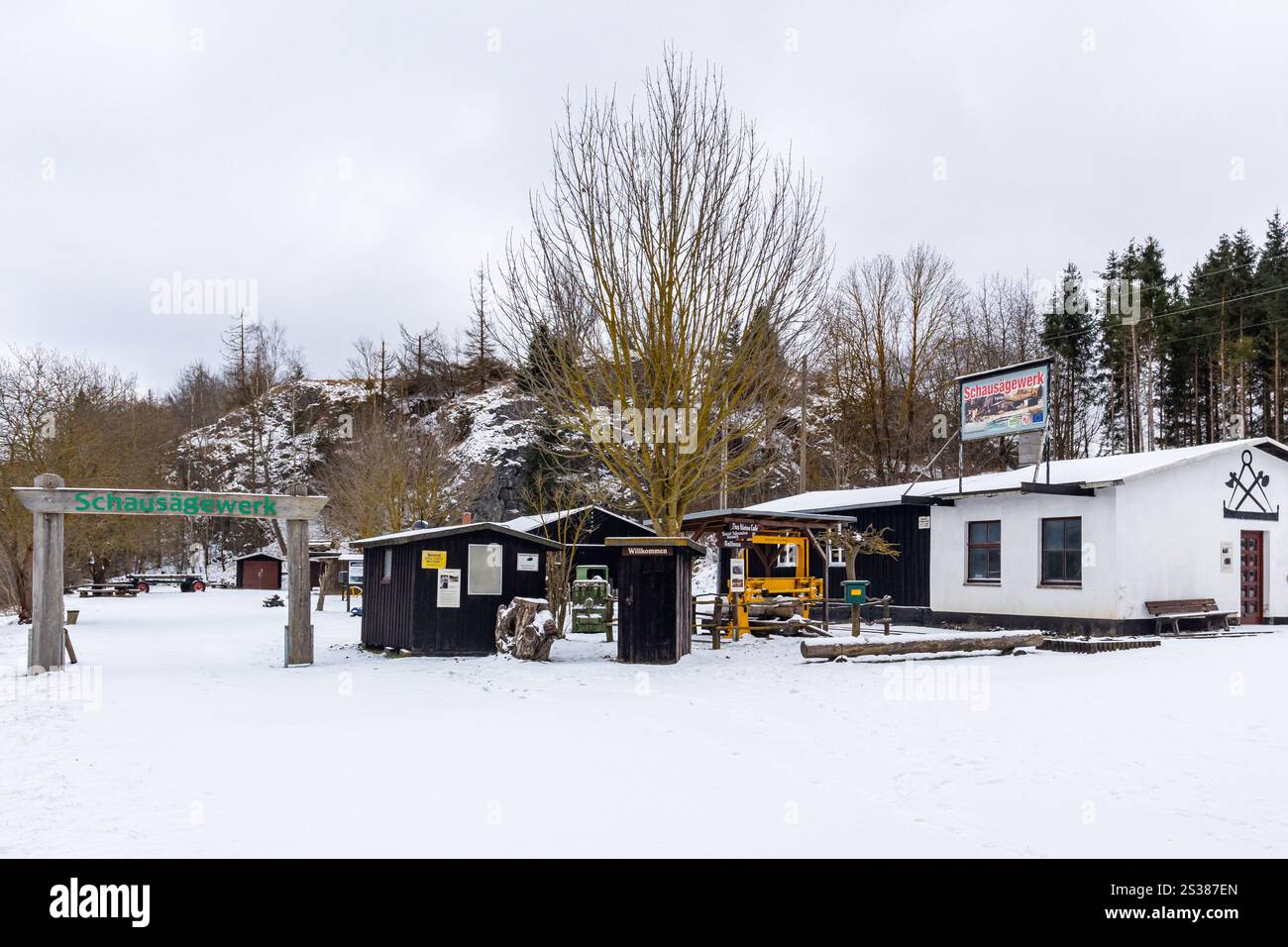 Winterwanderung Elbingerode Harz Stockfoto