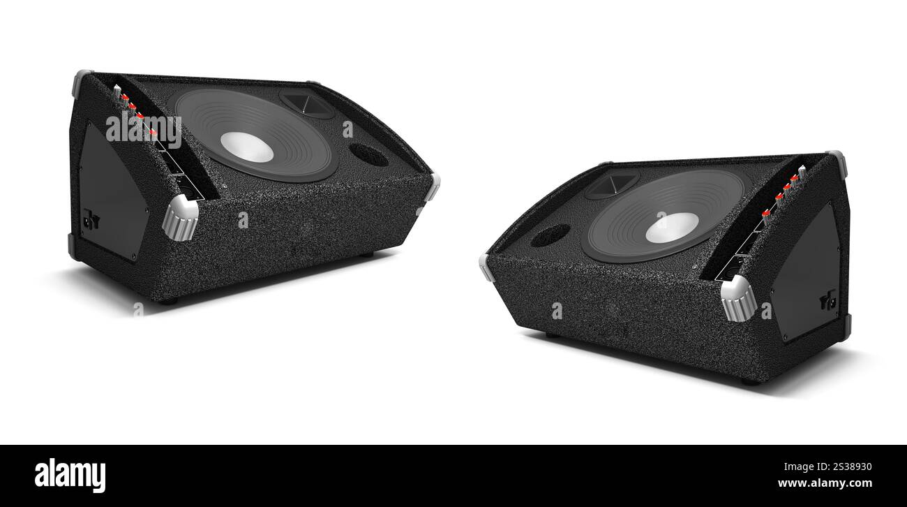 Lautsprecher auf weißem Hintergrund isoliert. Lautsprecher auf weißem Hintergrund Stockfoto