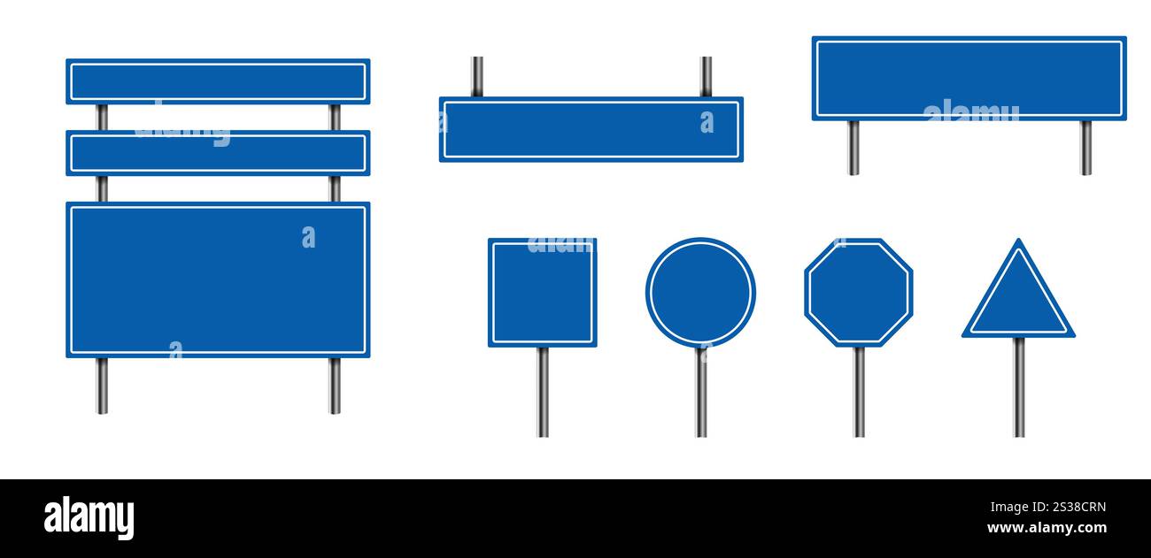 Blaue Straßenschilder Kollektion Stock Vektor