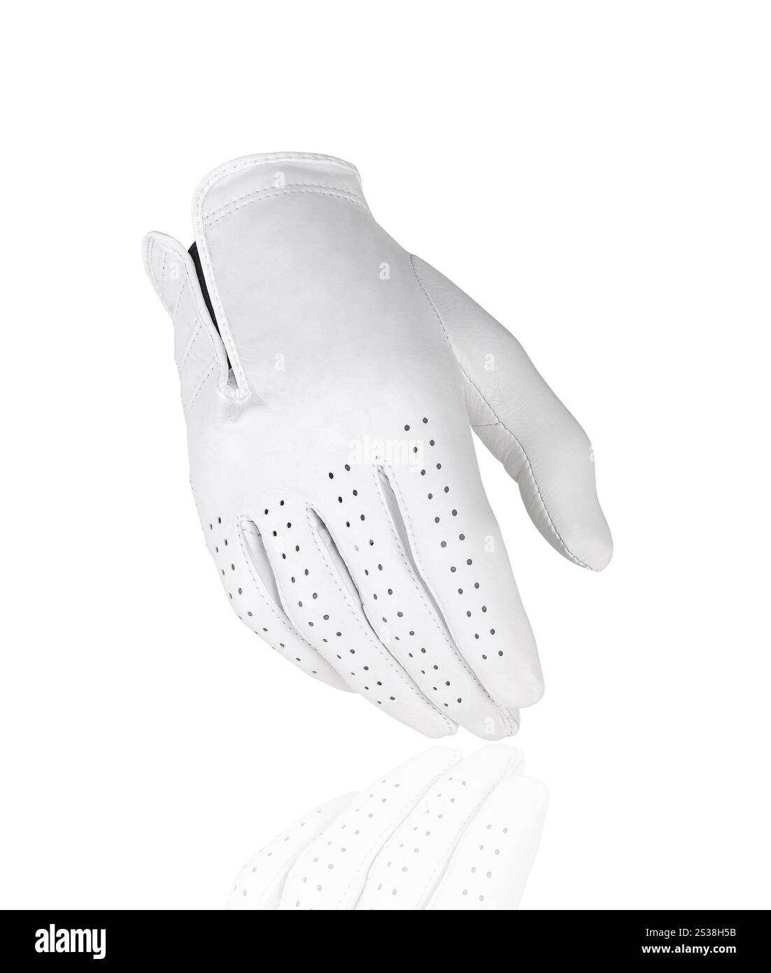 Weiße Lederhandschuhe isoliert auf dem Weißen. Weiße Lederhandschuhe Stockfoto