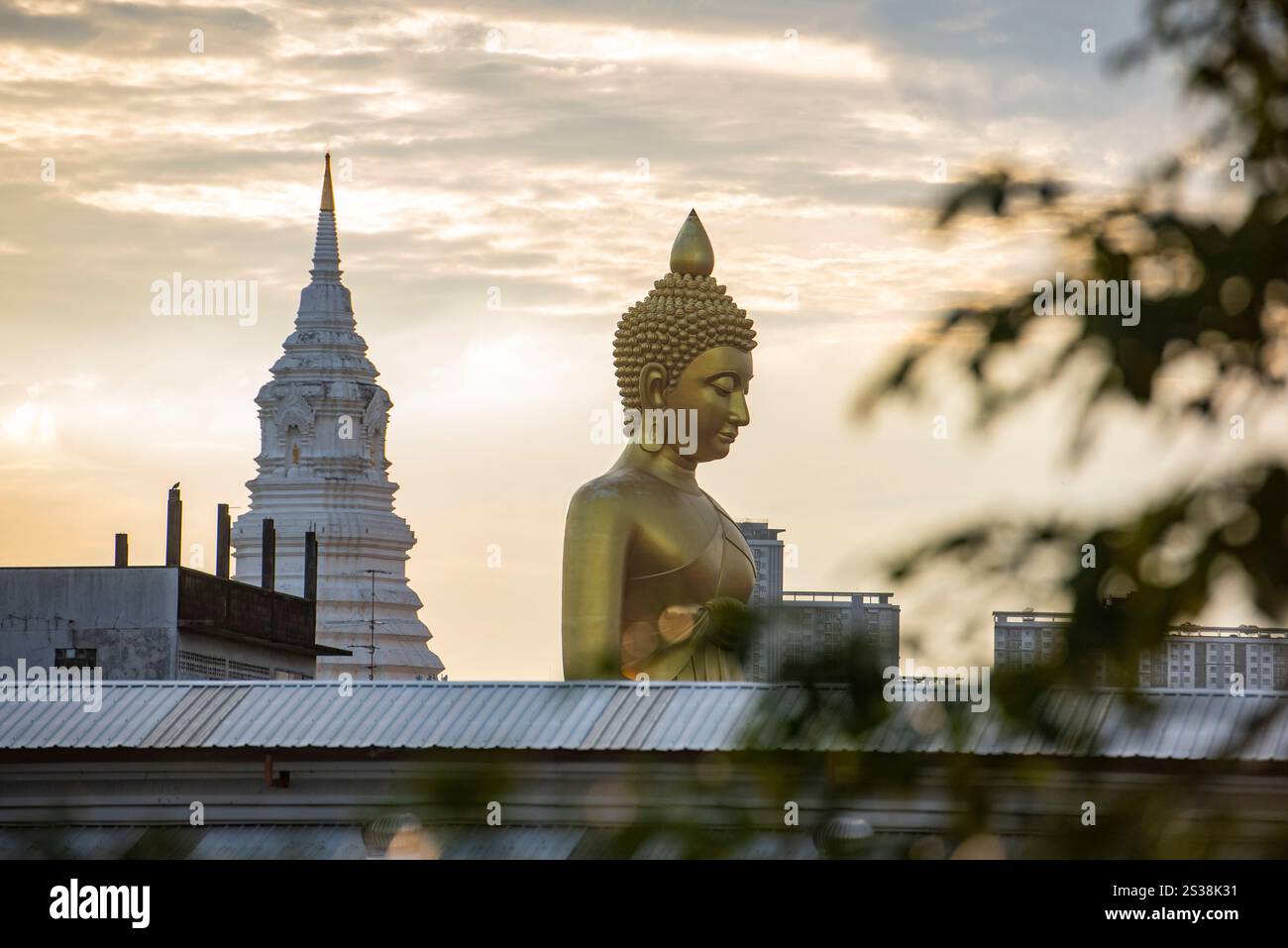 Ein Blick auf den Großen Buddha im Wat Paknam in Thonburi in der Stadt Bangkok in Thailand. Thailand, Bangkok, 4. Dezember 2023. THAILAND BANGKOK Stockfoto