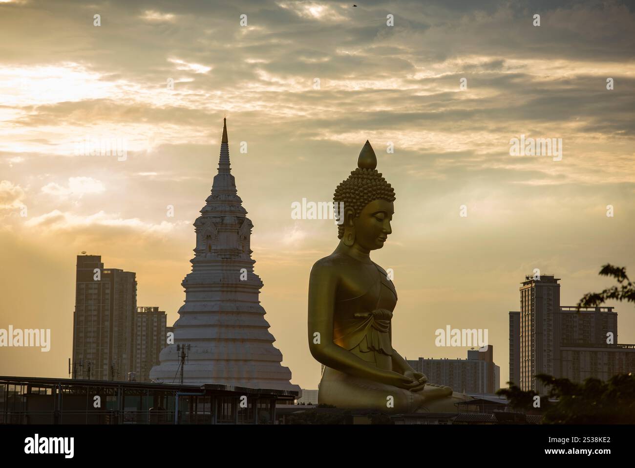 Ein Blick auf den Großen Buddha im Wat Paknam in Thonburi in der Stadt Bangkok in Thailand. Thailand, Bangkok, 4. Dezember 2023. THAILAND BANGKOK Stockfoto