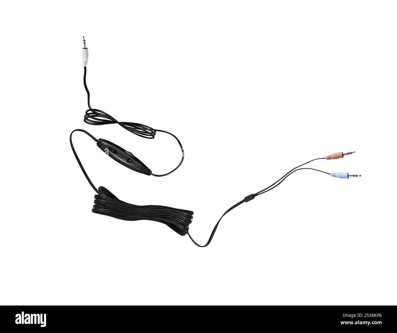 Kabel für Multimedia isoliert auf weißem Hintergrund. Kabel für Multimedia Stockfoto