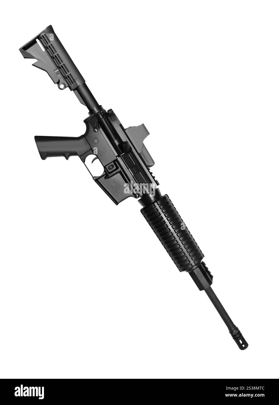 Spezialgewehr M16 isoliert auf weißem Hintergrund. Spezialgewehre M16 isoliert Stockfoto