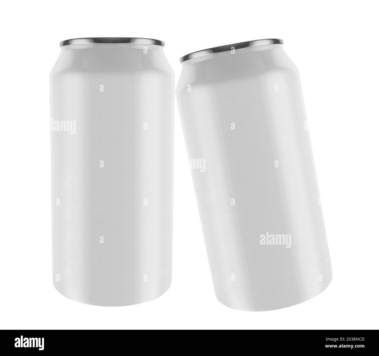 Aluminiumdose isoliert auf weißem Hintergrund. Aluminium-Dose isoliert Stockfoto