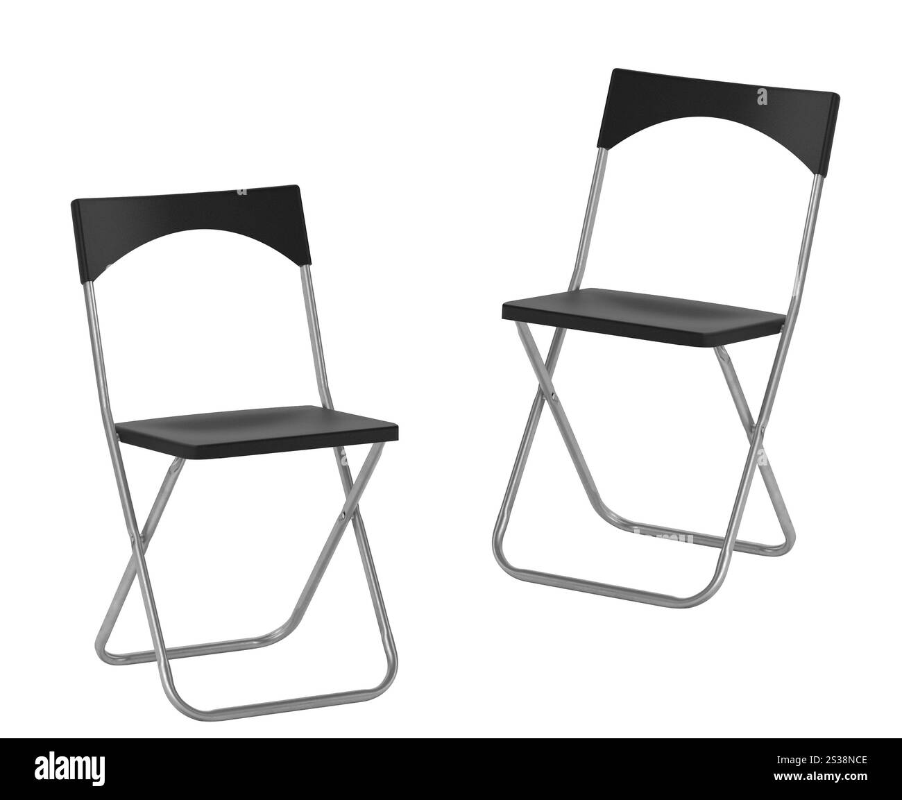 Moderne schwarze Stühle auf weißem Hintergrund. Moderne schwarze Stühle isoliert Stockfoto