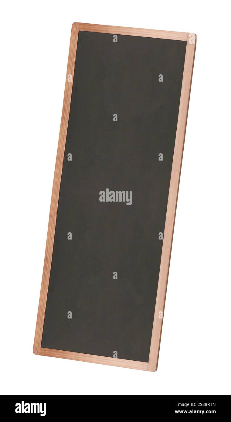 Leere alte Tafel isoliert auf weißem Hintergrund. Leere alte Tafel Stockfoto