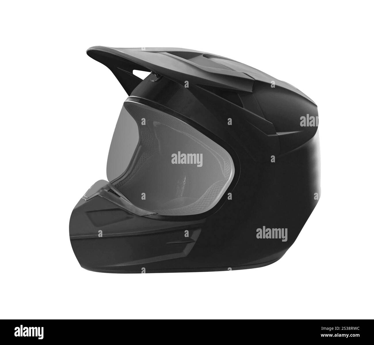 Motorradhelm isoliert auf weißem Hintergrund. Motorradhelm isoliert Stockfoto