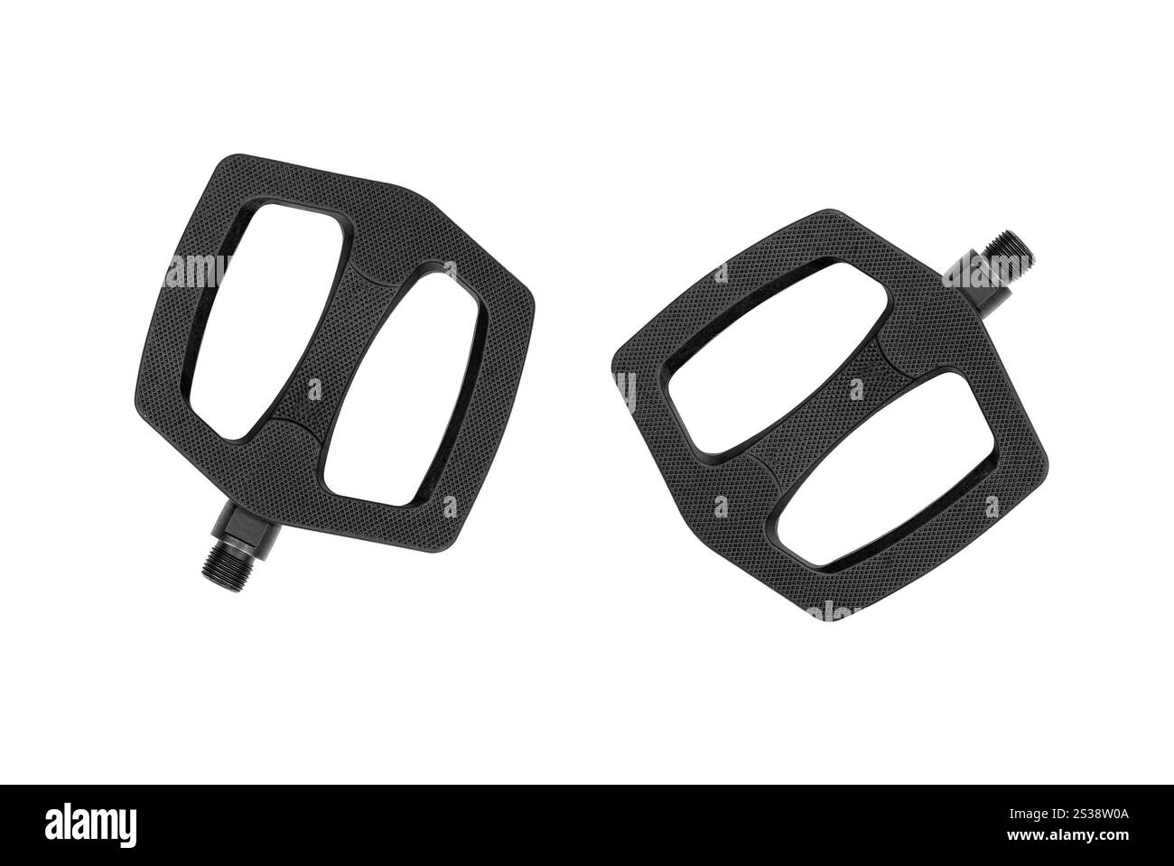Fahrradpedal isoliert auf weißem Hintergrund Stockfoto