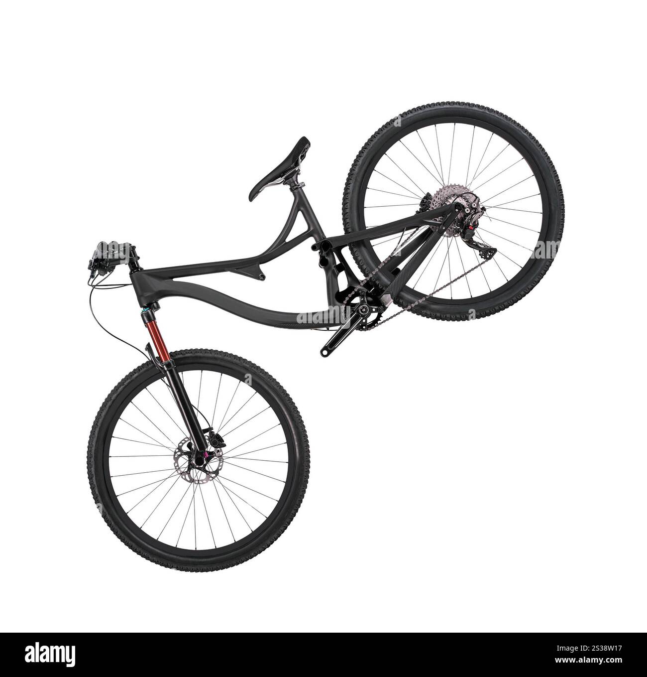 Mountainbike isoliert auf weißem Hintergrund. Mountainbike Stockfoto