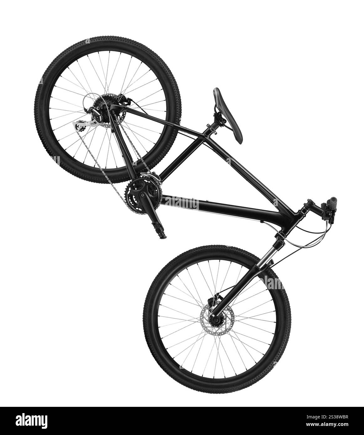 Ein Fahrrad isoliert auf weißem Hintergrund. Motorrad isoliert auf weiß Stockfoto Ein Fahrrad isoliert auf weißem Hintergrund. Motorrad isoliert auf weiß Stockfoto