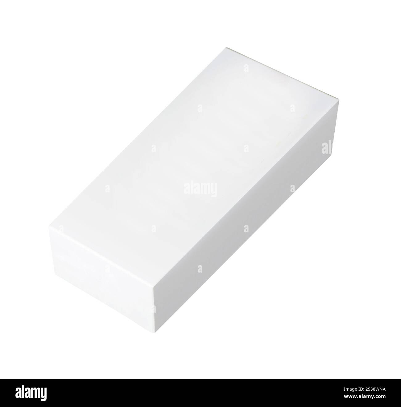 Leeres Feld auf weißem Hintergrund isoliert. Leere Box isoliert Stockfoto