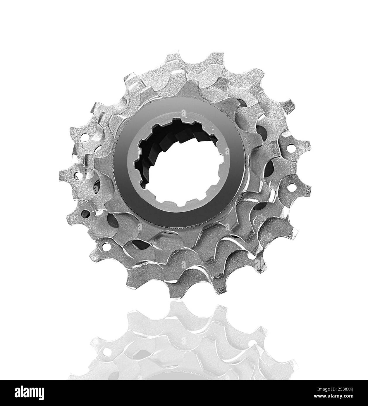 Fahrradkassette isoliert auf weiß Stockfoto