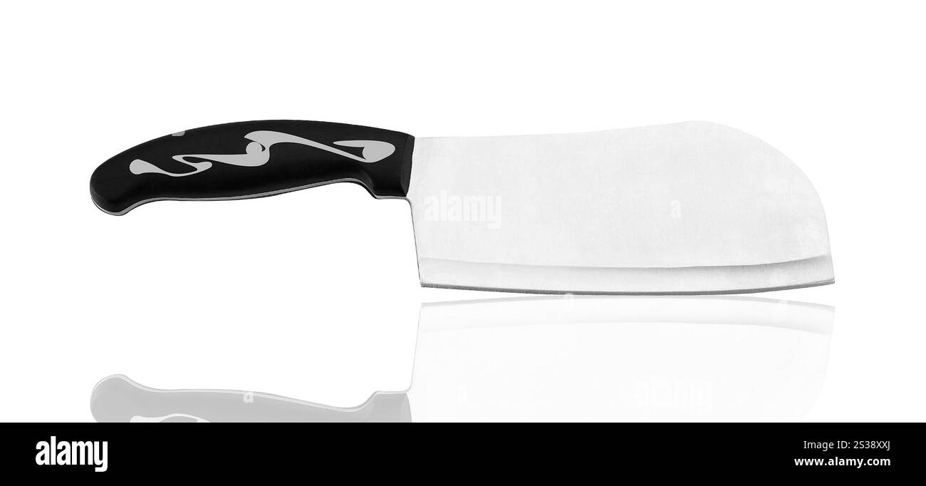 Ein Fleischmesser isoliert auf weißem Hintergrund. Fleischmesser isoliert auf weiß Stockfoto
