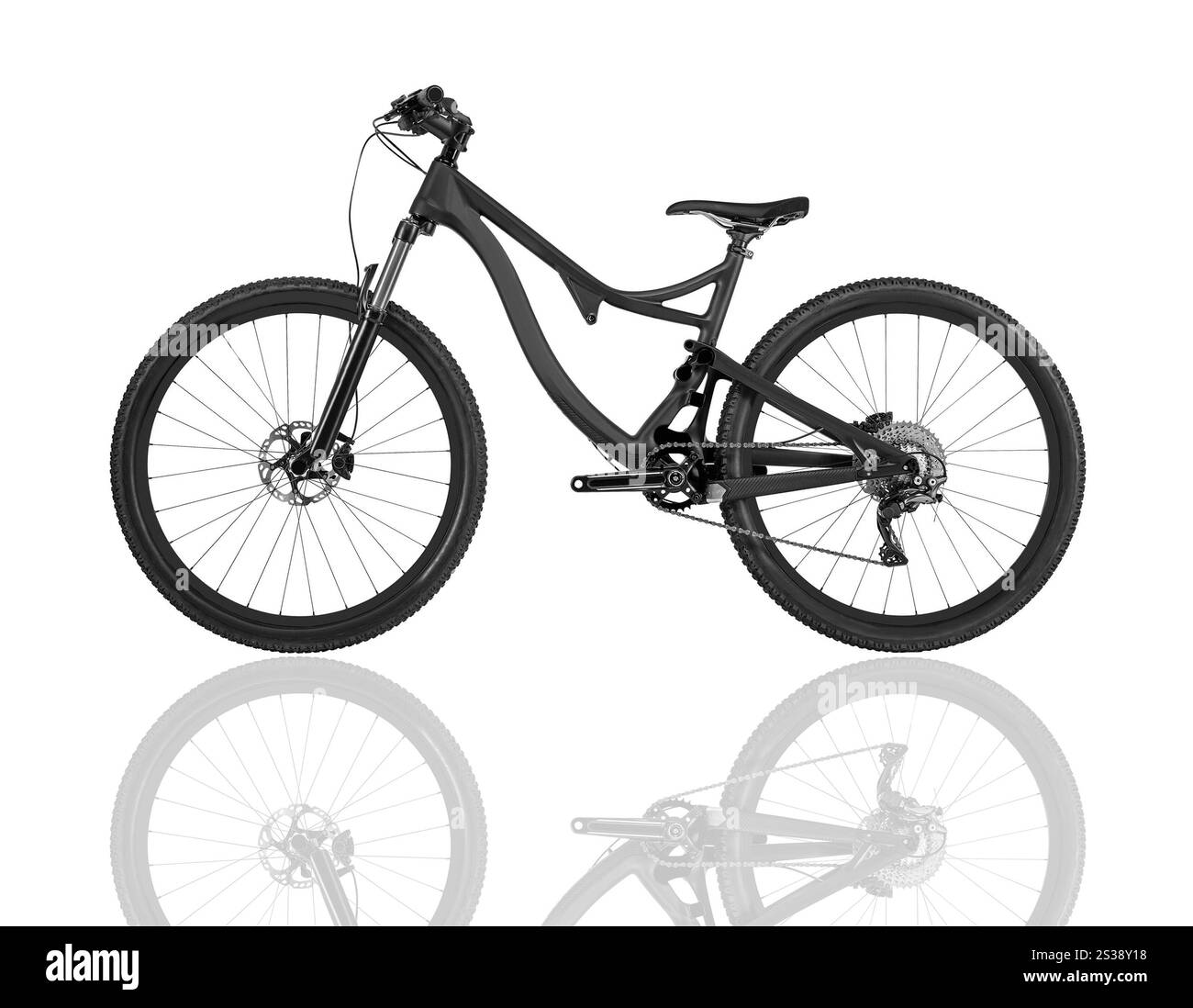 Mountain-Bike isoliert auf weißem Hintergrund Stockfoto