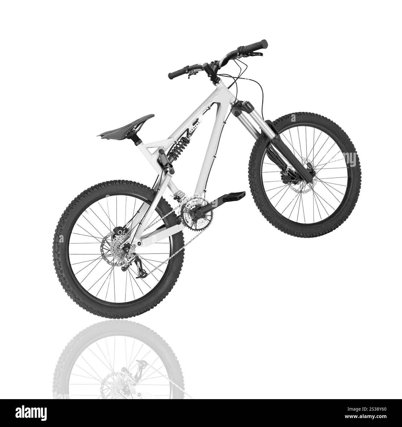 Mountainbike isoliert auf weißem Hintergrund. Mountainbike isoliert Stockfoto