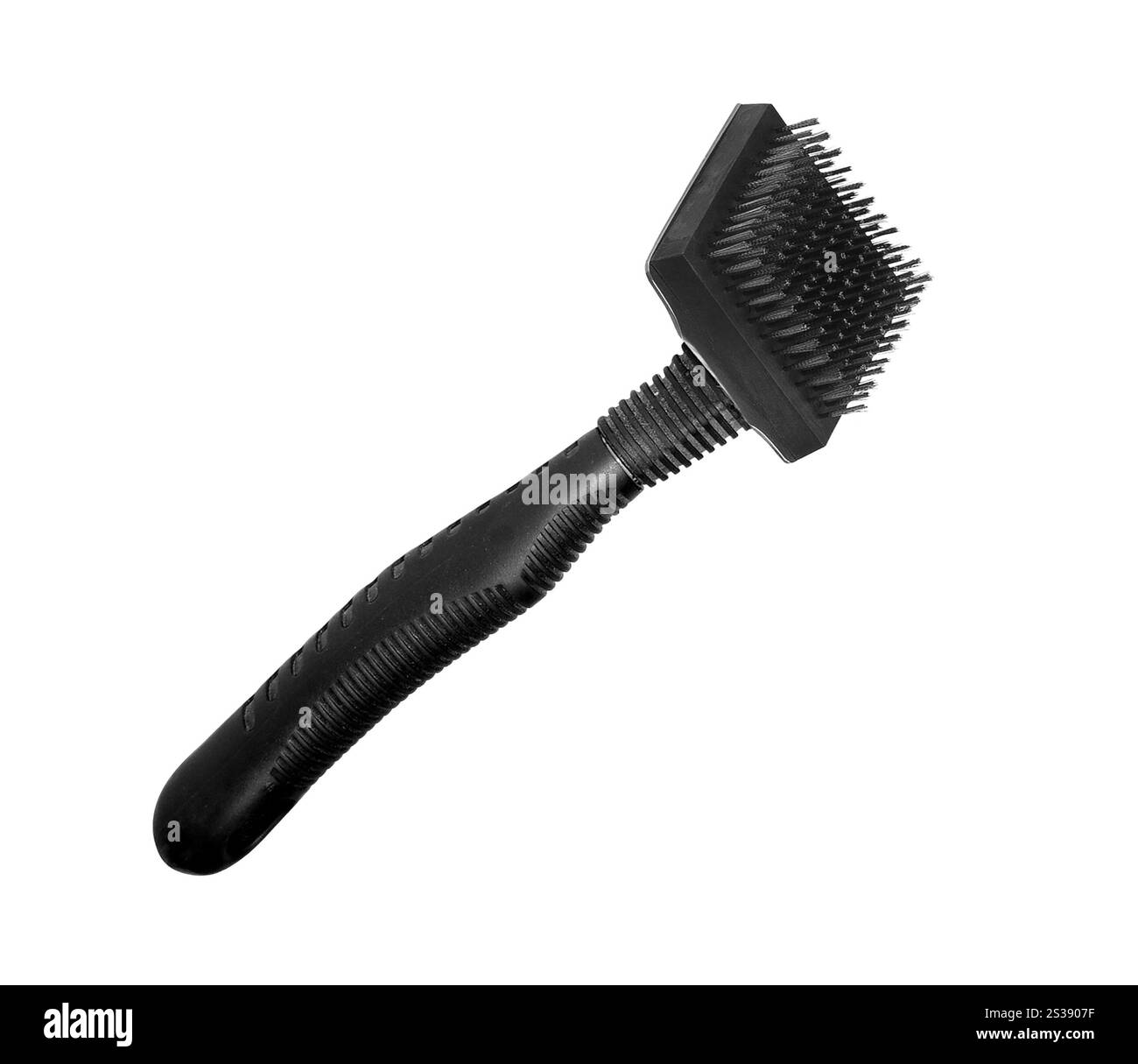 Zubehör für die Pflege des Hundes auf weißem Hintergrund Stockfoto