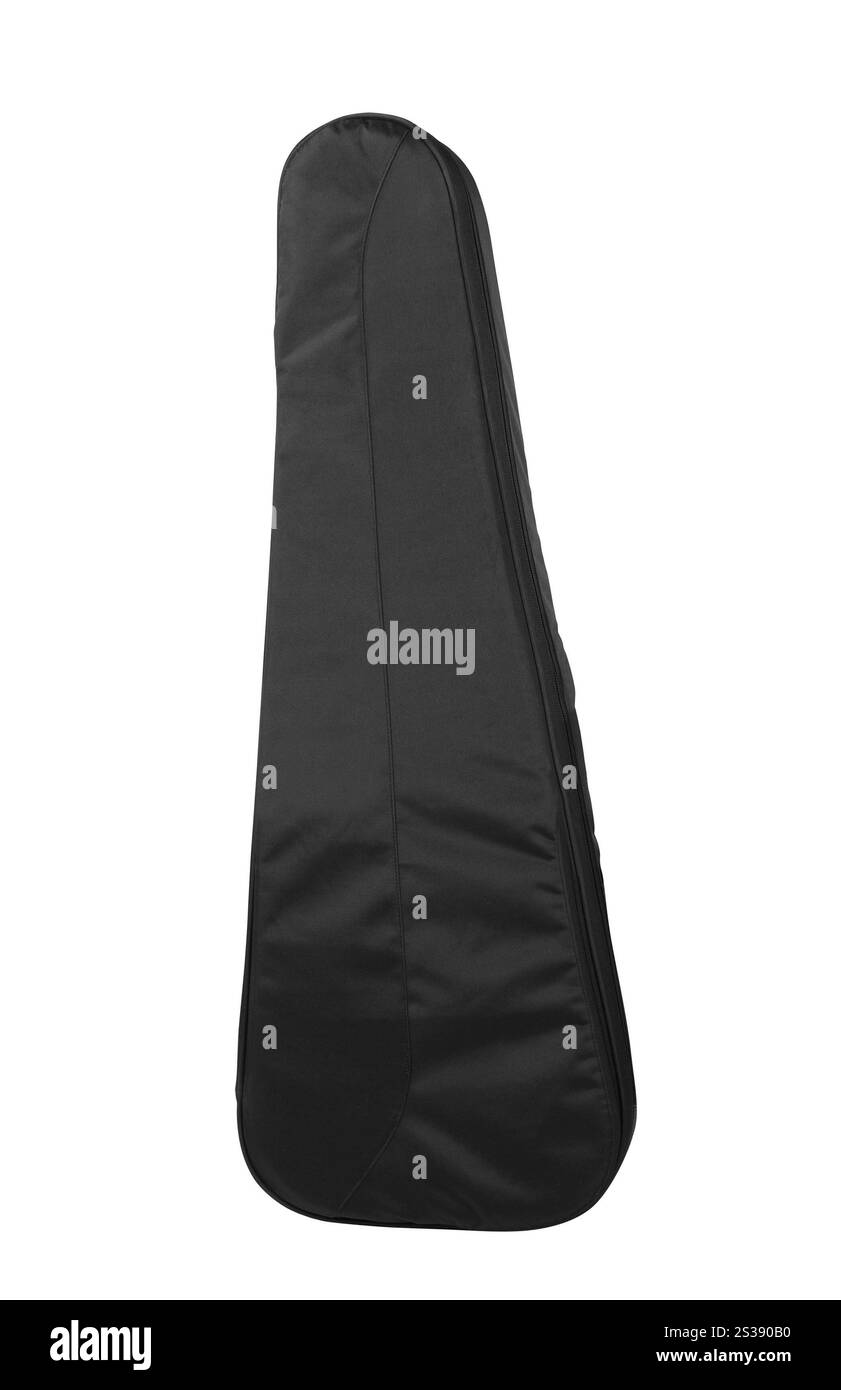 Akustikgitarren-Gig-Tasche isoliert auf weißem Hintergrund Stockfoto