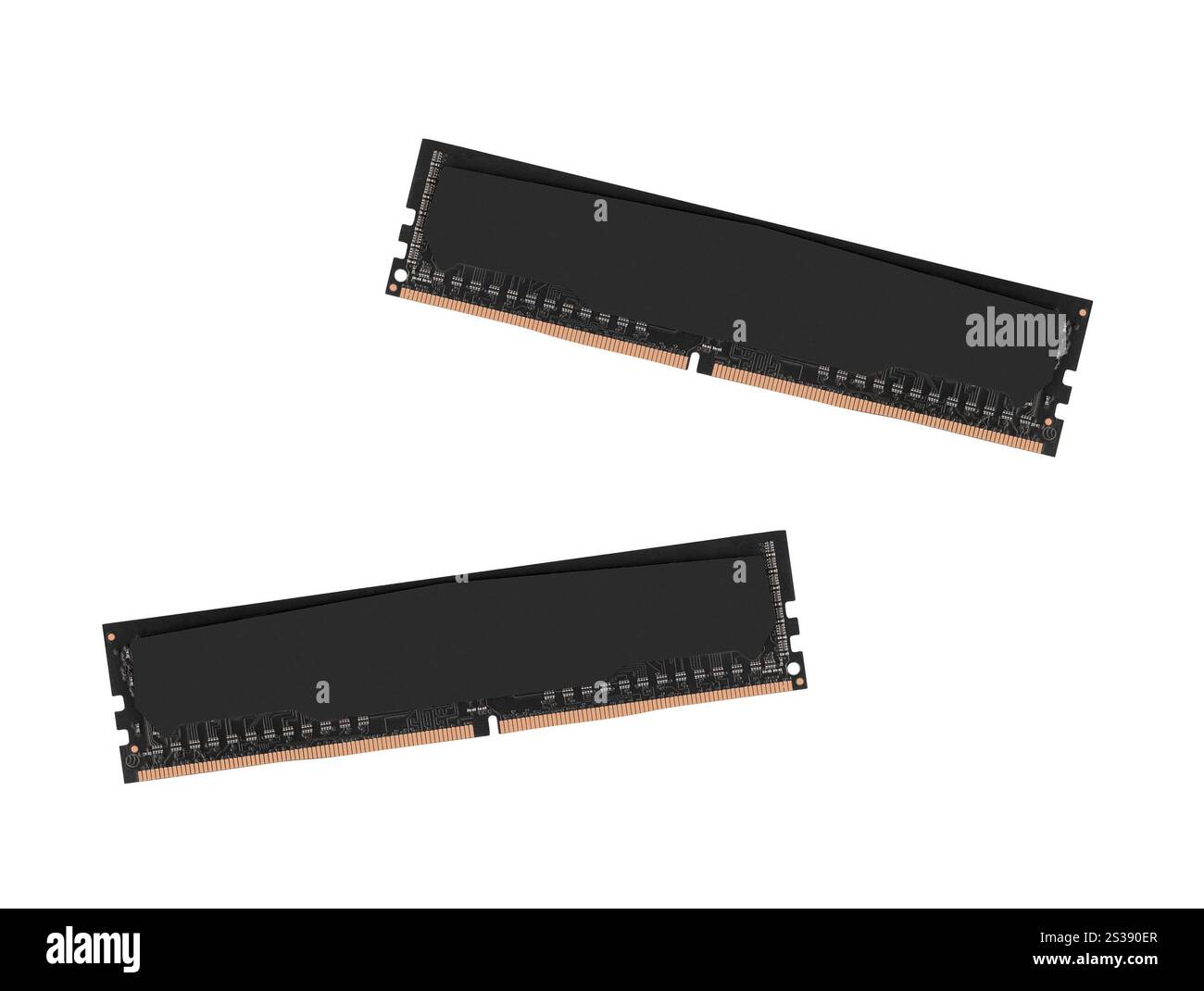 RAM-Speichermodul auf weißem Hintergrund isoliert Stockfoto