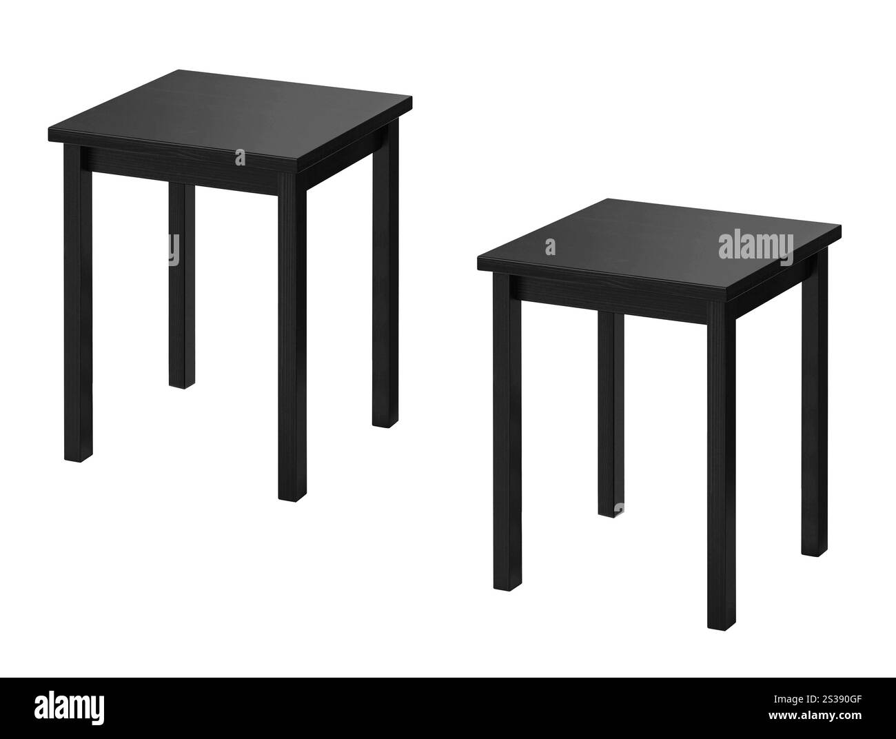 Kurze Hocker isoliert auf weiß Stockfoto