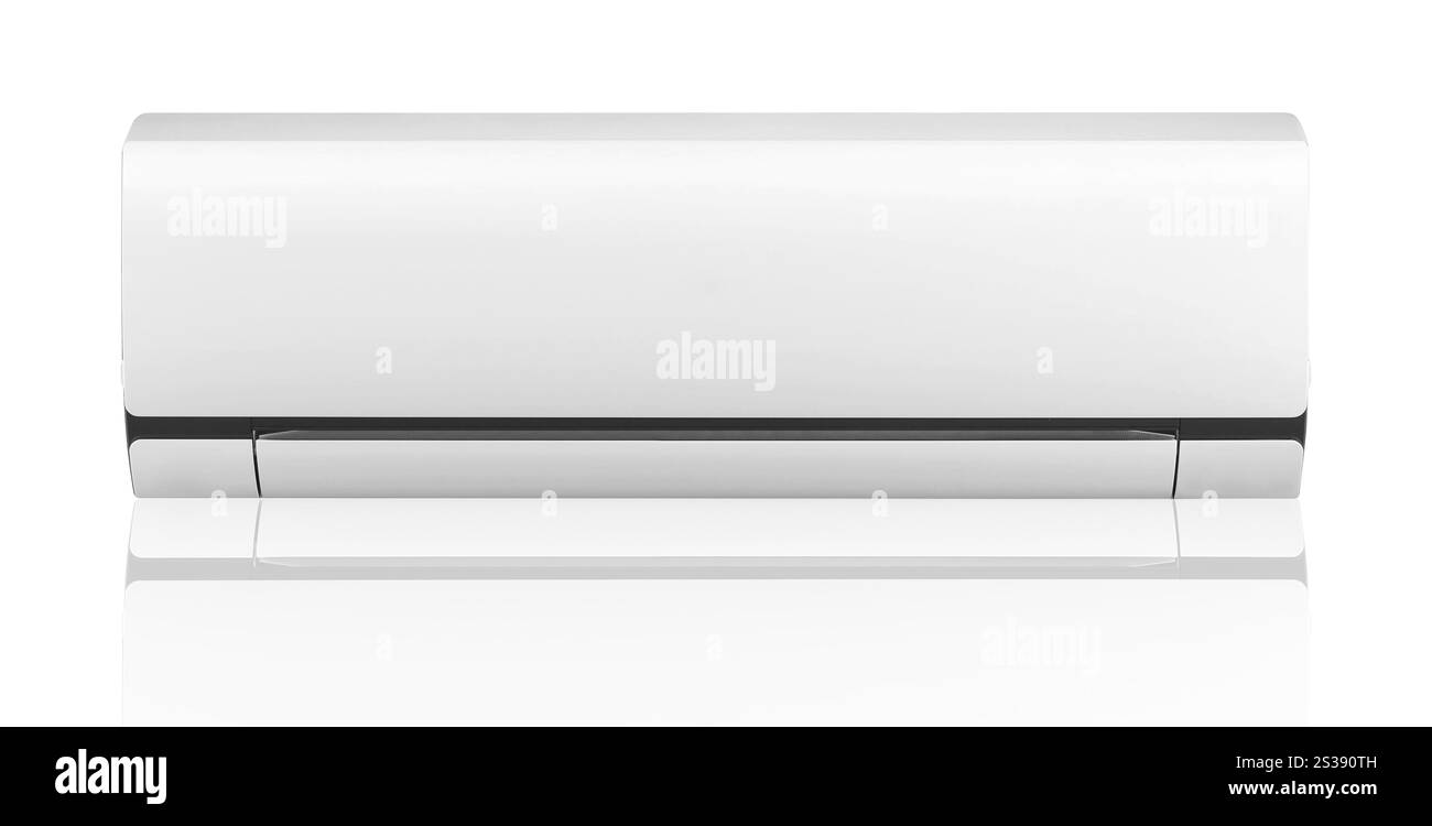Weiße Farbe Klimaanlage Maschine isoliert auf weiß Stockfoto