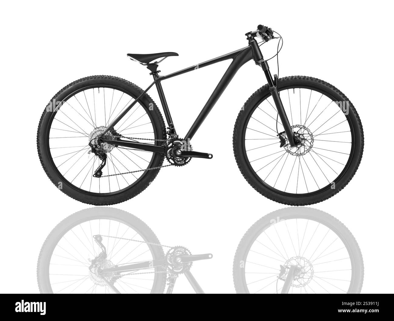 Mountainbike isoliert auf weißem Hintergrund Stockfoto